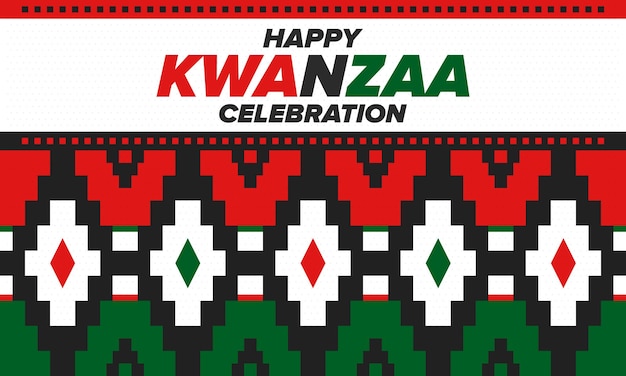 Kwanzaa Happy Celebration Afrikaanse en Afro-Amerikaanse vakantie Zeven dagen festival Vector poster