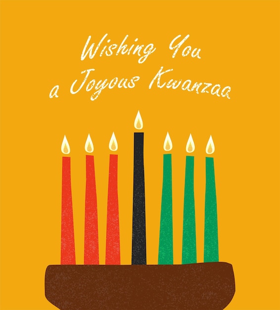 Kwanzaa kaars illustratie op subtiele achtergrond voor wenskaartsjabloon