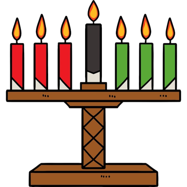 Kwanzaa Kinara Cartoon Colored Clipart