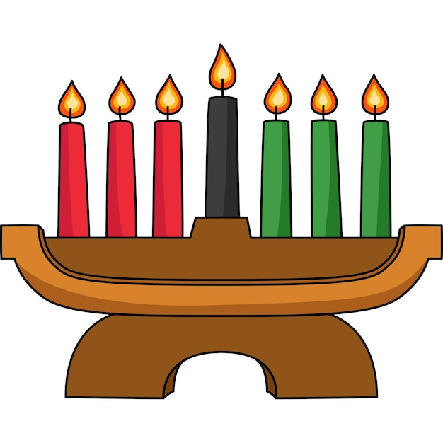 Kwanzaa Kinara Cartoon Gekleurde Clipart