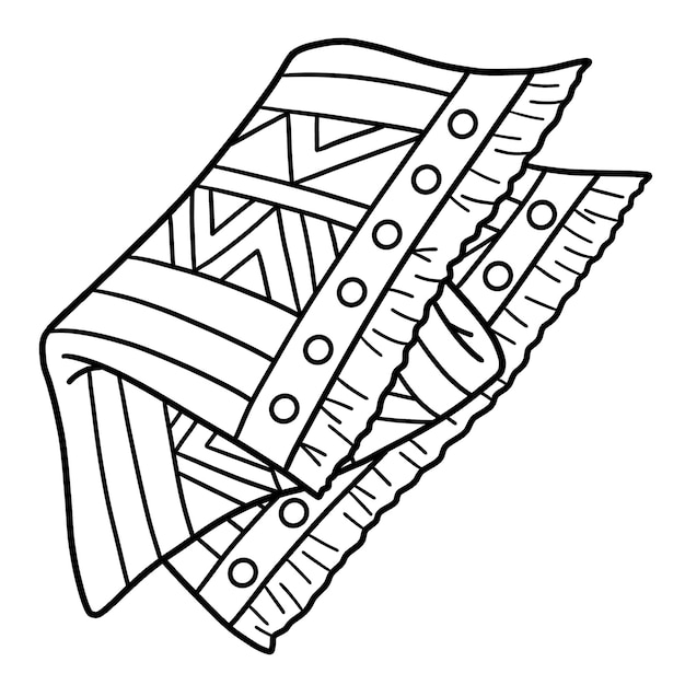 Kwanzaa Tablecloth Isolated Coloring Page for Kids