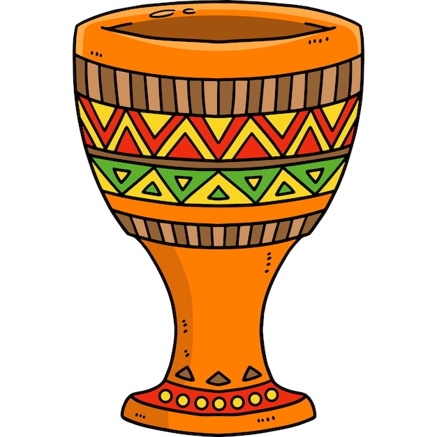 Kwanzaa unity cup cartoon colored clipart