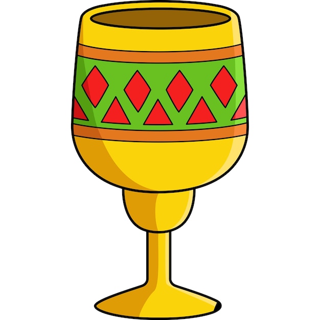 Kwanzaa unity cup cartoon colored clipart