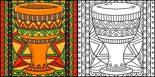 Kwanzaa unity cup coloring page illustration