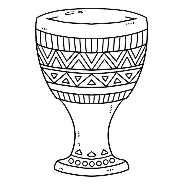 Kwanzaa Unity Cup Изолированная страница раскраски для детей