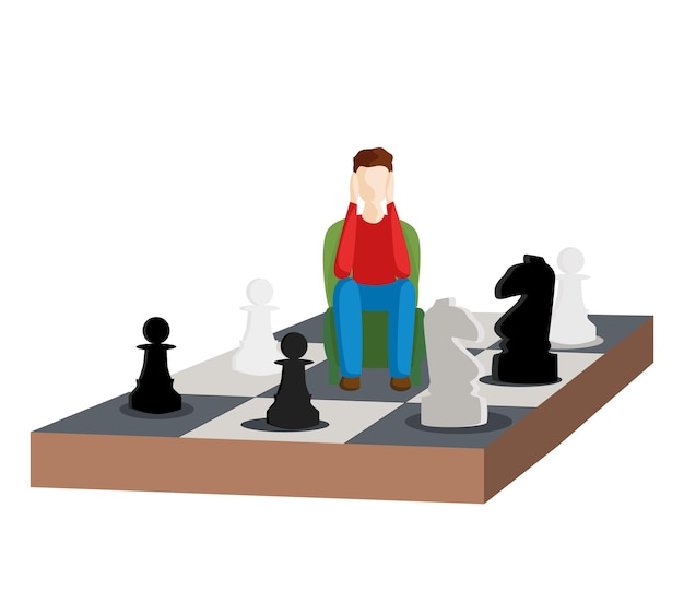 Kwestie van keuze. een overstap maken naar schaken. platte vectorillustratie