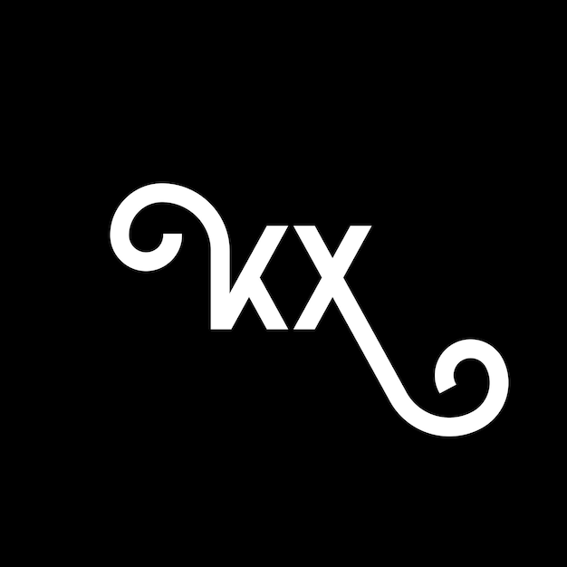 Vector kx letter logo design on black background kx creative initials letter logo concept kx letter design kx white letter design on black background