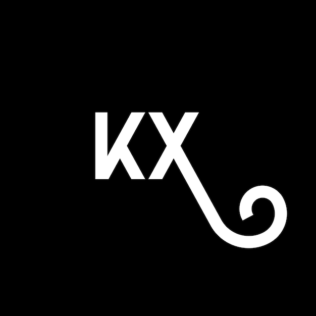 Vector kx letter logo ontwerp op zwarte achtergrond kx creatieve initialen letter logo concept kx letter ontwerp kx witte letter ontwerp op zwarta achtergrond