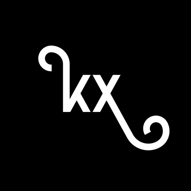 Vector kx letter logo ontwerp op zwarte achtergrond kx creatieve initialen letter logo concept kx letter ontwerp kx witte letter ontwerp op zwarta achtergrond