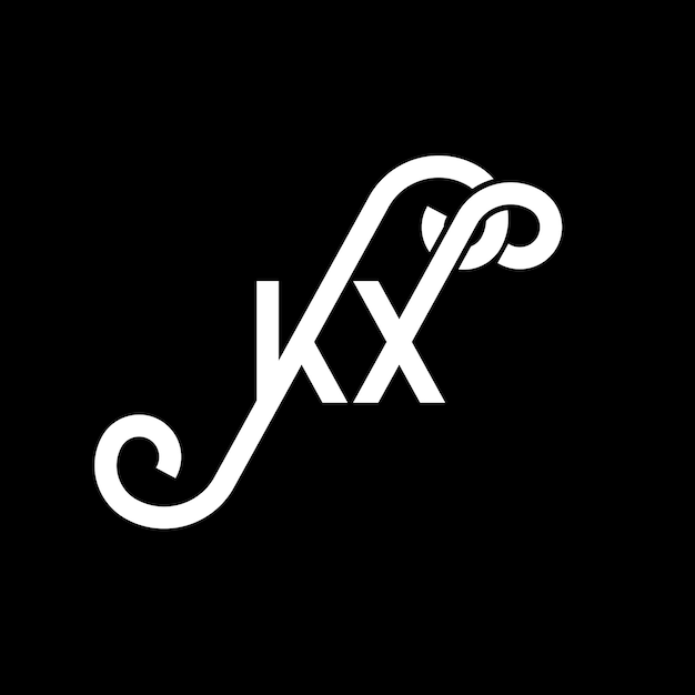 Vector kx letter logo ontwerp op zwarte achtergrond kx creatieve initialen letter logo concept kx letter ontwerp kx witte letter ontwerp op zwarta achtergrond