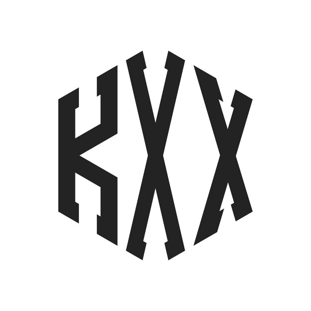 KXX Logo Design Initial Letter KXX Monogram Logo using Hexagon shape