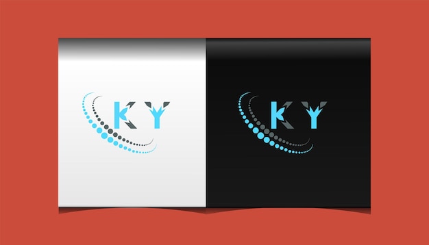 Ky первоначальный современный шаблон векторной иконки дизайна логотипа