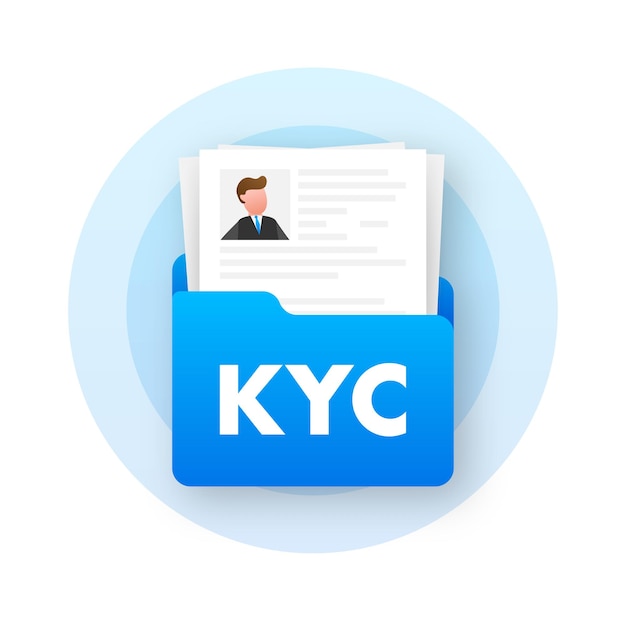 Vector kyc or know your customer idea of business identification and finance safety