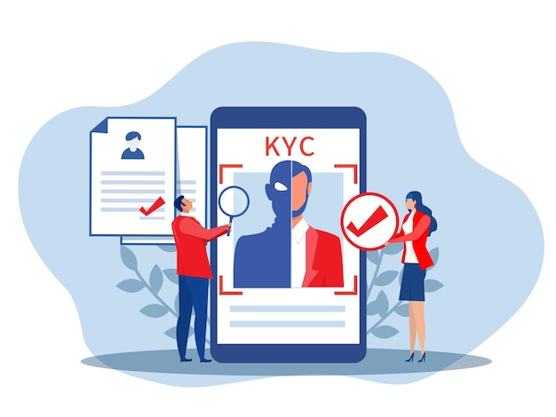 KYC or know your customer with business verifying the identity of its clients concept