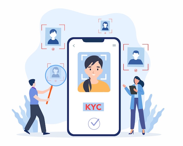 KYC with Biometric identification face financial security in digital online technology