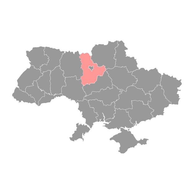 Kyiv oblast map province of Ukraine Vector illustration