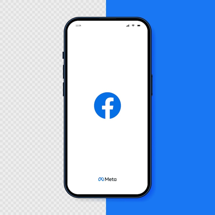 Vector kyiv ukraine april 17 2023 facebook app on the iphone screen on backdrop editorial