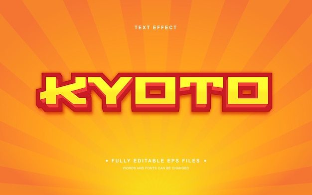 Vector kyoto editable text effect