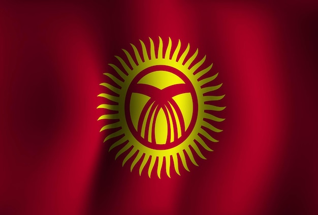 Kyrgyzstan flag background waving 3d national banner wallpaper