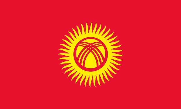 Kyrgyzstan flag simple illustration for independence day or election