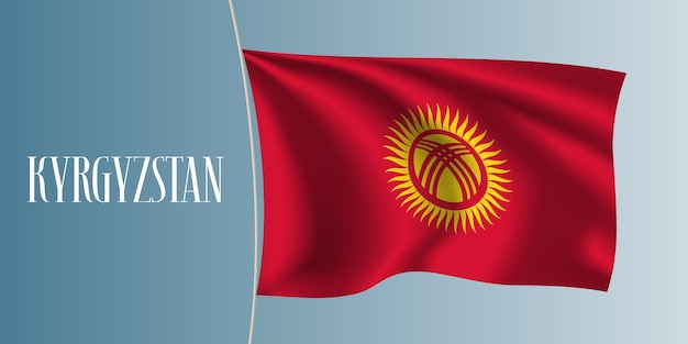 Kyrgyzstan waving flag. National flag