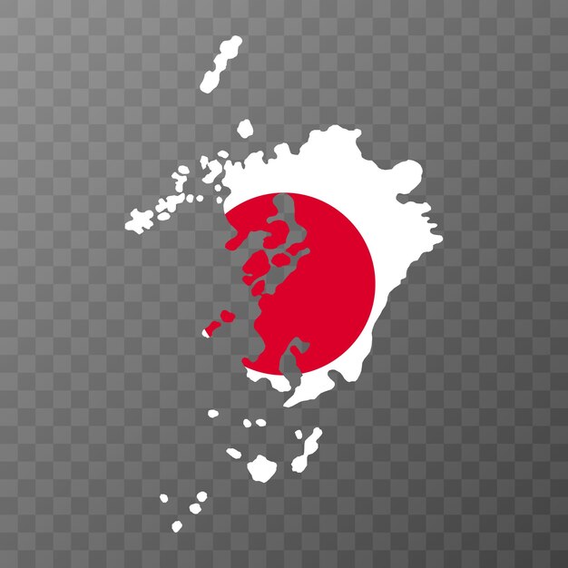 Vector kyushu map japan region vector illustration