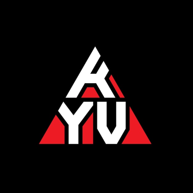 Vector kyv triangle letter logo design with triangle shape kyv triangle logo design monogram kyv triangle vector logo template with red color kyv triangular logo simple elegant and luxurious logo