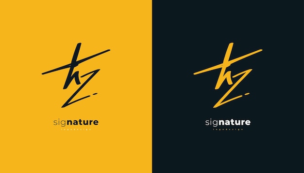 Первоначальный дизайн логотипа KZ с элегантным стилем почерка. Логотип или символ KZ Signature для свадьбы, моды, ювелирных изделий, бутиков, ботанического, цветочного и делового стиля
