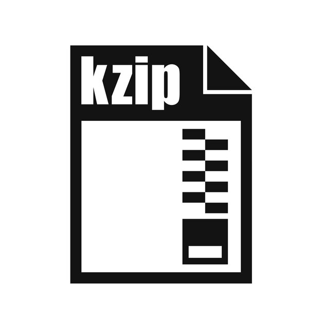 Kzip 파일 아이콘 평면 디자인 스타일