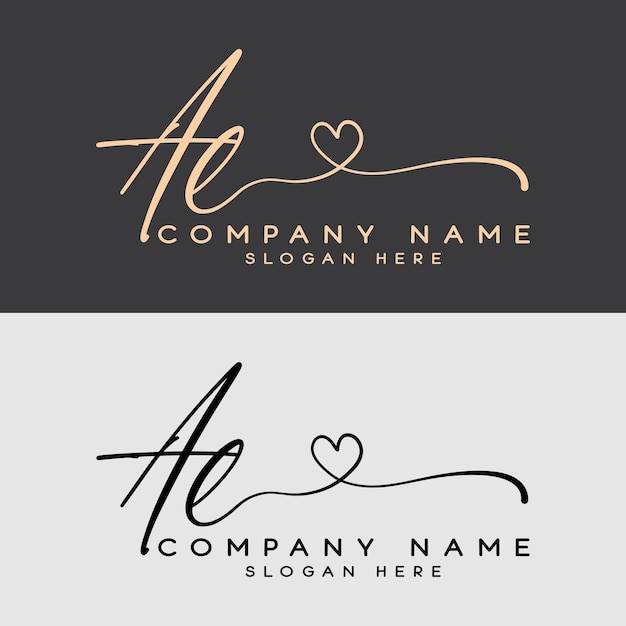 a l al initial letter signature template logo