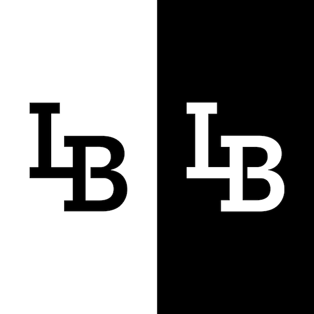 Vector l b lb bl letter monogram logo design template