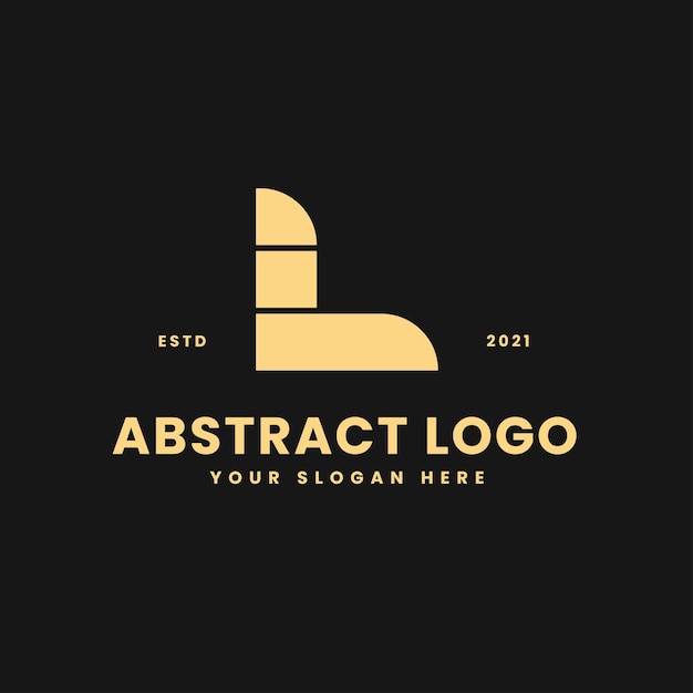 l brief luxe gouden geometrische blok concept logo vector pictogram illustratie