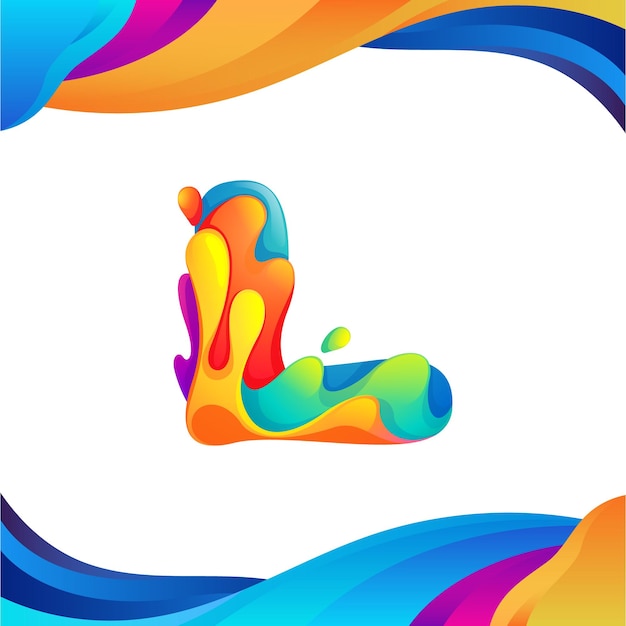 Vector l letter colorful modern logo