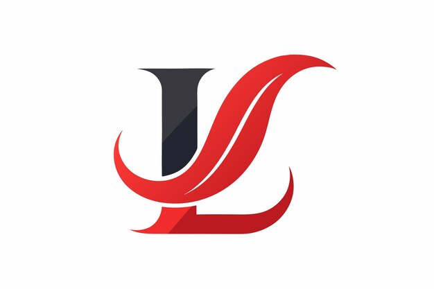 L 문자 초기 다채로운 그라디언트 디자인