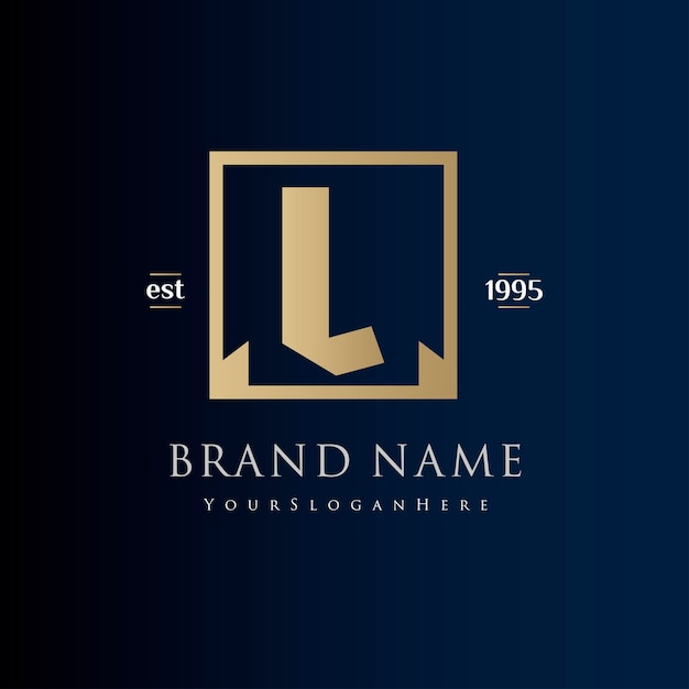 Vector l letter logo elegance colors