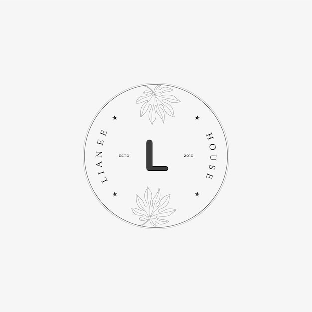 L Letter-logo met creatief bloemenconcept voor bedrijfsschoonheid, onroerend goed Premium Vector