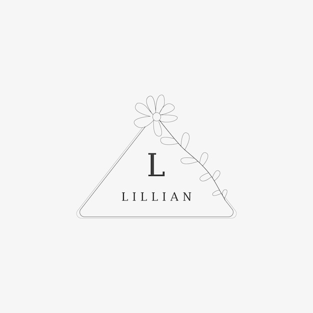 L Letter Logo with creative Floral concept for company business beauty real estate Premium Vector