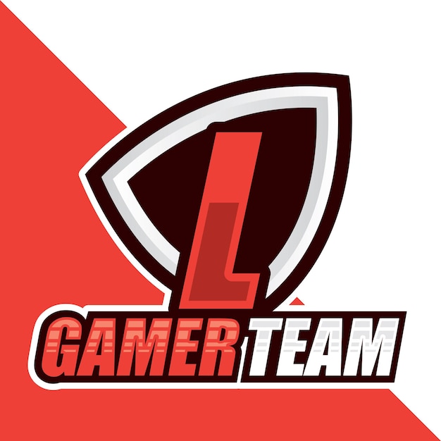 L lettera mark esport logo team moderno semplice e sport modello font gaming font logo illustrazione