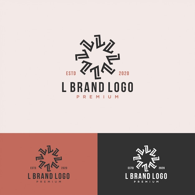 L монограмма премиум логотип бутик