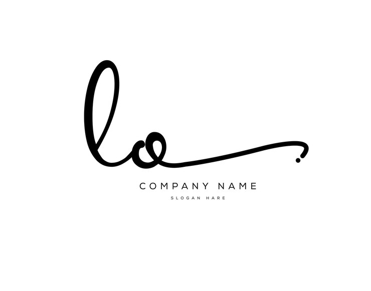 Vector l o lo initial letter handwriting and signature logo