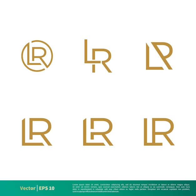 LR Letter Icon Vector Logo Шаблон иллюстрации Дизайн вектора EPS 10