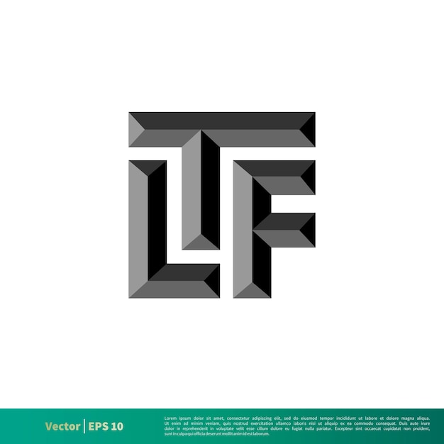 LTF Letter Icon Vector Logo Шаблон иллюстрации Дизайн вектора EPS 10