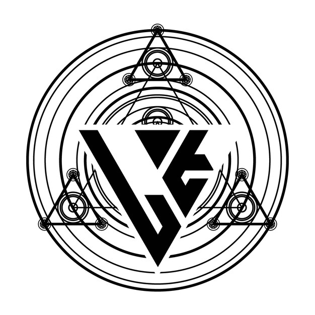 Vettore logo della lettera lt monogram con modello di design a forma di triangolo con ornamenti geometrici sacri