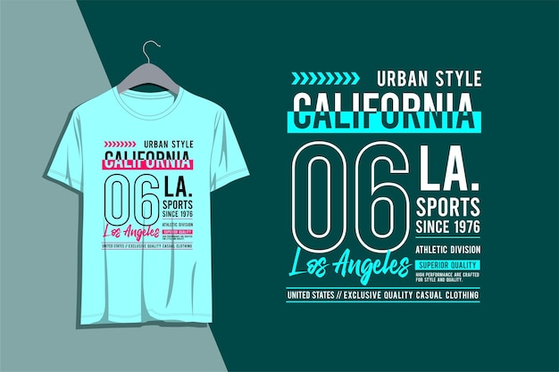 Tシャツに印刷するLAカリフォルニアのタイポグラフィデザイン