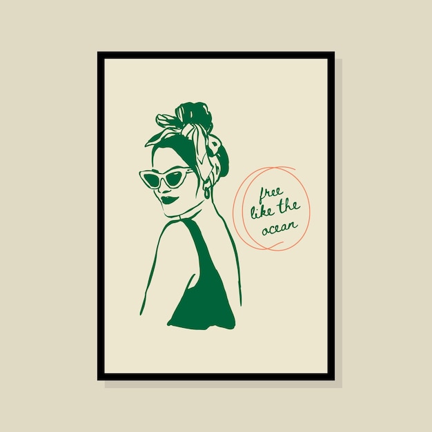 La Dolce Vita handgetekende vectorillustratie in een posterframe