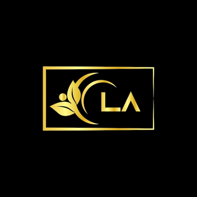 Vector la letter branding logo design with a flower logo