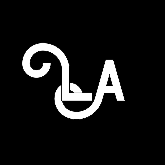 Вектор la logo letter design первоначальные буквы la логотип икона абстрактная буква la минимальный шаблон дизайна логотипа l вектор дизайна букв с черными цветами la логотип