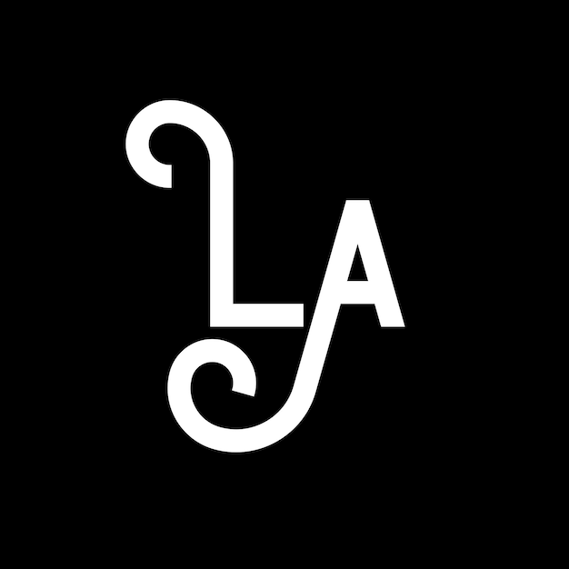 Вектор la logo letter design первоначальные буквы la логотип икона абстрактная буква la минимальный шаблон дизайна логотипа l вектор дизайна букв с черными цветами la логотип