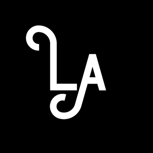 Вектор la logo letter design первоначальные буквы la логотип икона абстрактная буква la минимальный шаблон дизайна логотипа l вектор дизайна букв с черными цветами la логотип