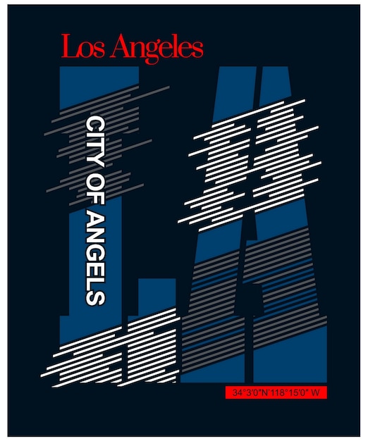 LA Los angeles Vintage typografieontwerp in vectorillustratie-t-shirtkleding en ander gebruik